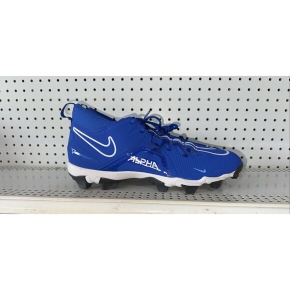 Nike Alpha Menace 3 Shark Mens Football Cleats Size 14 Royal Blue White - Picture 1 of 8